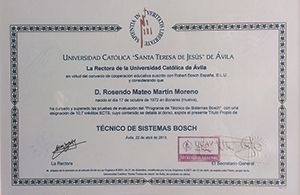 Diploma de Técnico de Sistemas Bosch